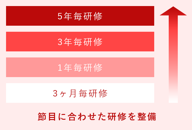 節目に合わせた研修を整備